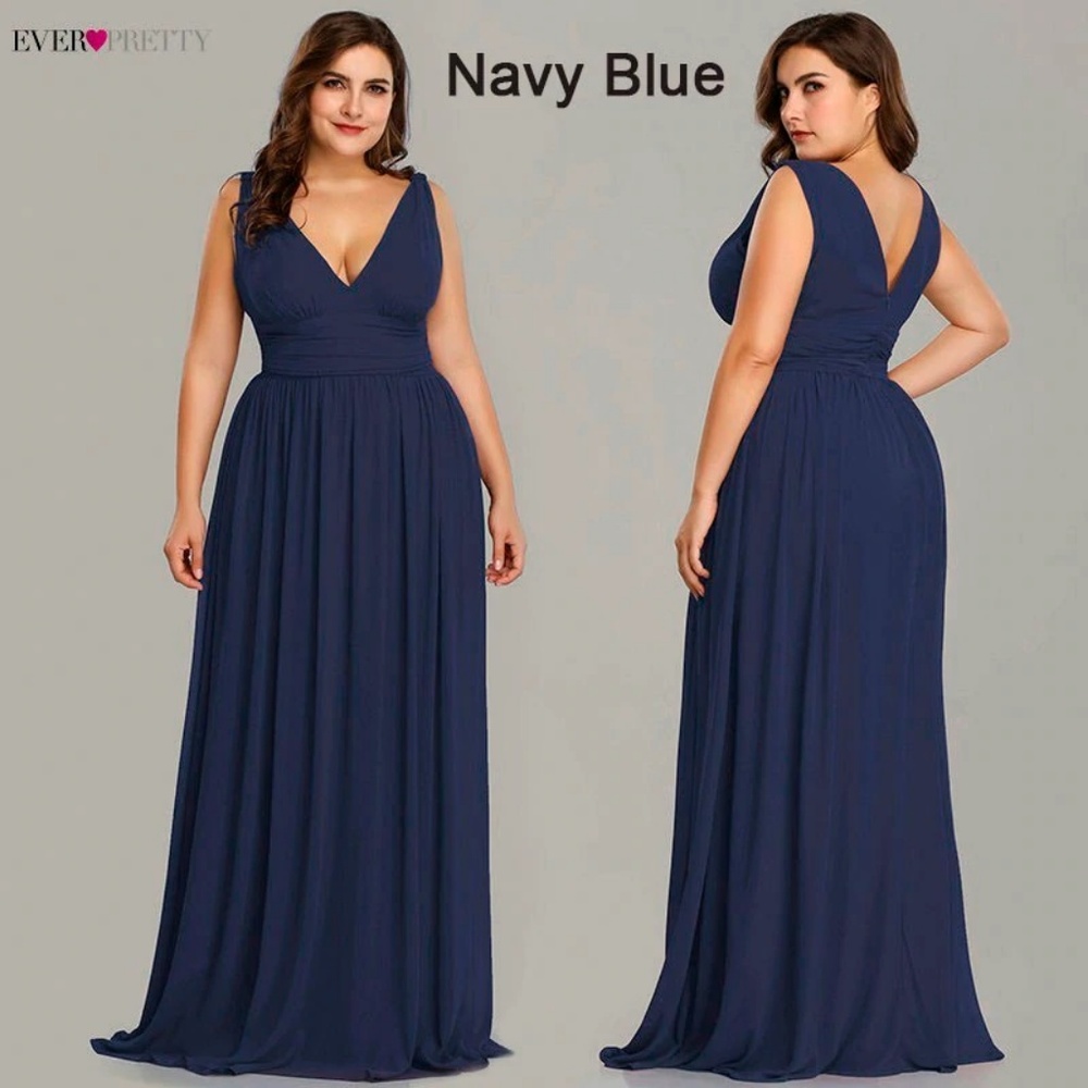 Women's Plus Size Long Sleeveless Prom Dress 2019